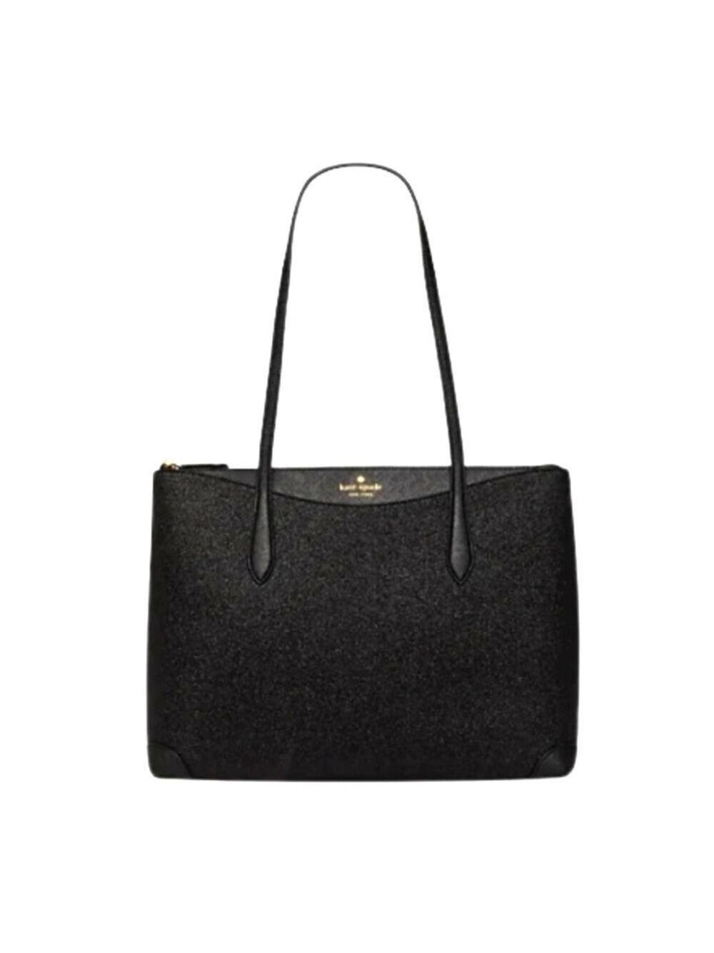 KATE SPADE NEW YORK BLACK SHIMMY TOTE - Picture 2 of 8